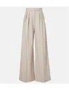 Max Mara Zulia Cashmere-blend Wide-leg Pants In Neutral