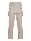 MAX MARA STRETCH COTTON PANTS WITH SUSPENDERS