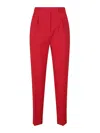 Max Mara Tailored High-waist Pants With Tapered Leg In Red