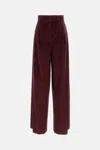 Max Mara Pleated Cotton-corduroy Wide-leg Pants In Red