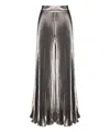 Max Mara Pleated Metallic Trousers In Silver
