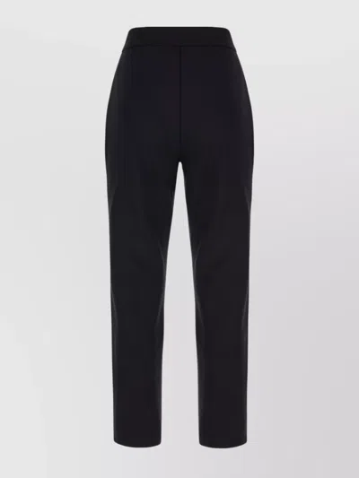 Max Mara Trousers Stretch Nylon Elastic Waistband In Black