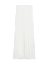 Max Mara Wide-leg White Linen Trousers With High Waist In White