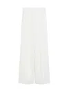Max Mara Wide-leg White Linen Trousers With High Waist In White