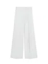 Max Mara Wide Leg High Waist Trousers With Pleated Front In White