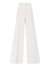 Max Mara Wide Leg High Waist Trousers With Pleated Front In White
