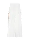 Max Mara Pantalone Edda In Cotone Stretch Bianco Donna In White