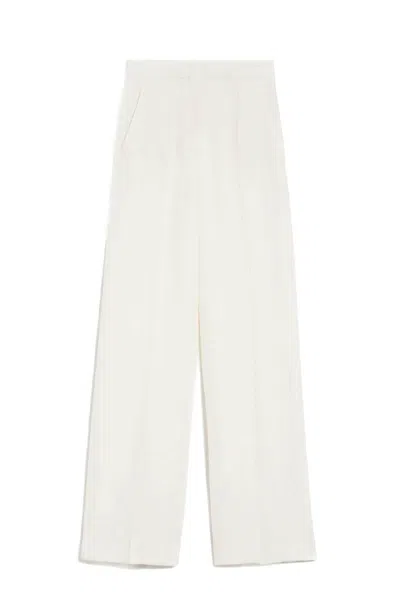 Max Mara Trousers In White Canvas