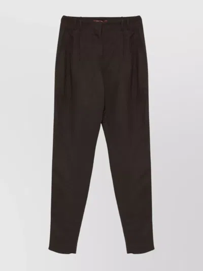 Max Mara Trousers With Back And Side Pockets In Brown