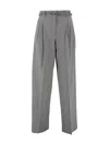 Max Mara Pleated-front Belted Trousers In Gray