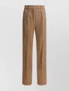 Max Mara Trousers With Pleated Front And Belt Loops In Multi
