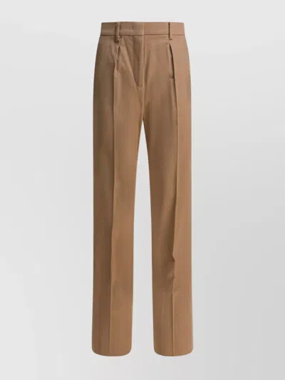 Max Mara Trousers With Pleated Front And Belt Loops In Multi