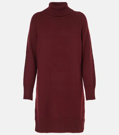 Max Mara Trudy Virgin Wool Minidress In Red