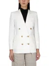 Max Mara Verace Double Breast Linen Blazer In White