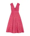 Max Mara A-line Midi Dress With Deep V-neckline In Pink