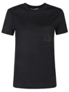 Max Mara Papaia Logo Cotton T-shirt In Black