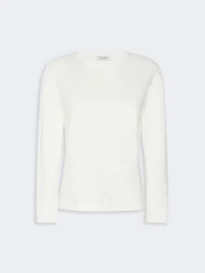 Max Mara T-shirt À Manches Longues En Coton Et Modal In White