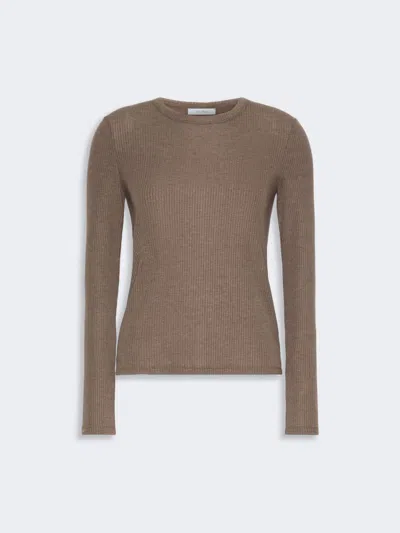 Max Mara T-shirt À Manches Longues En Jersey In Brown