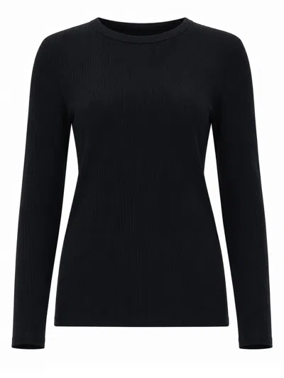 Max Mara T-shirt A Maniche Lunghe In Jersey In Black