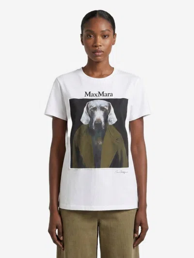 Max Mara Tshirt Calca Con Stampa Iconica In White