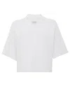 Max Mara T-shirt Dolce Con Scollo A V Bianca  In White