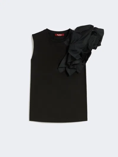 Max Mara T-shirt En Jersey De Coton In Black