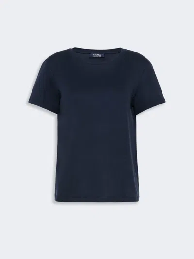 Max Mara T-shirt En Jersey De Coton Et Modal In Blue