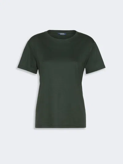 Max Mara T-shirt En Jersey De Coton Et Modal In Green