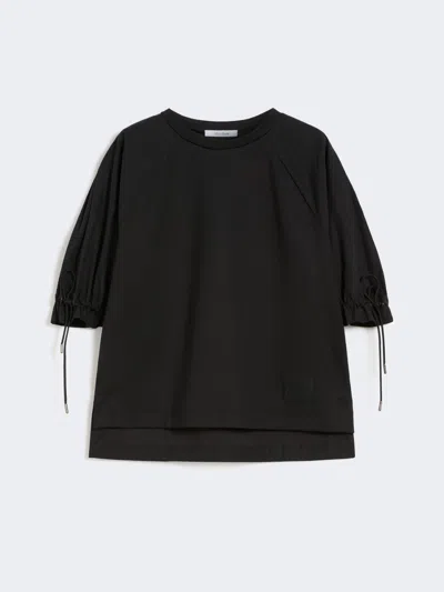 Max Mara T-shirt En Jersey De Coton Mélangé In Black
