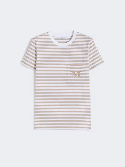Max Mara T-shirt En Jersey Rayé In Multi