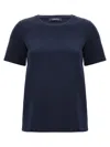 Max Mara Cotton And Modal Jersey T-shirt In Blue