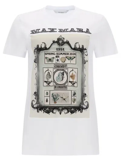 Max Mara Tshirt Spadino Con Stampa In White
