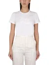 Max Mara T Shirt With Logo Embroidery In White