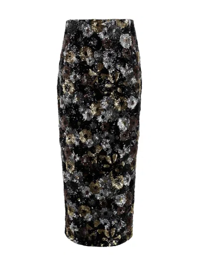 Max Mara Tulle And Sequin Pencil Skirt In Black