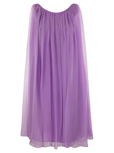 MAX MARA TULLE CREWNECK SLEEVELESS DRESS MAX MARA PIANOFORTE