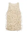 Max Mara Priamo Feather-embellished Tulle Mini Dress In Nude