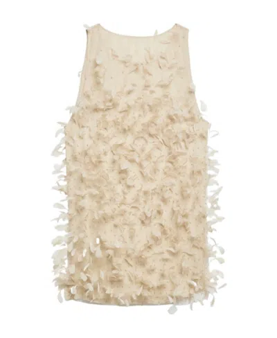 MAX MARA FEATHER-EMBELLISHED SHIFT DRESS