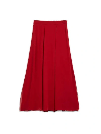 Max Mara Tundra Pleated Skirt In Red