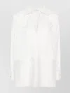 Max Mara Saletta Pinstriped Cotton And Silk-blend Blouse In White