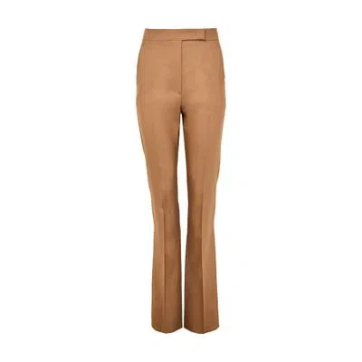 Max Mara Turbigo Straight-leg Wool Pants In Brown