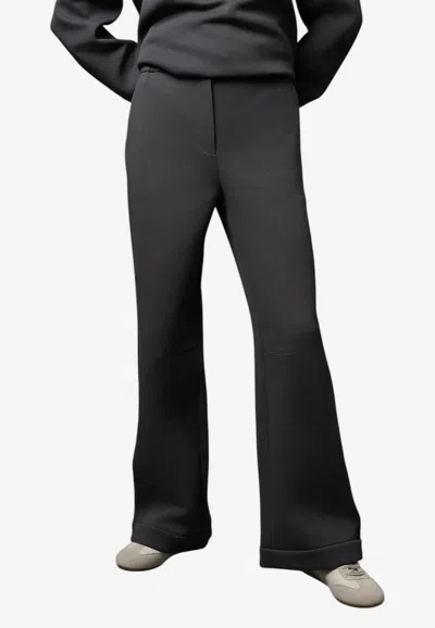 Max Mara Turn-up Flared-leg Pants In Gray