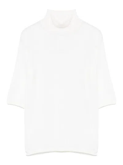 Max Mara Turtleneck In Wool Yarn In White