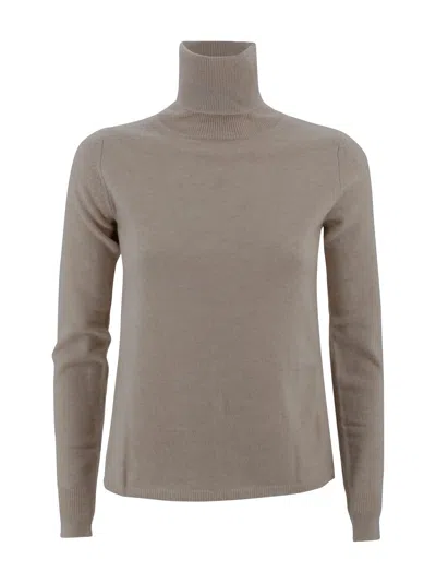 Max Mara Turtleneck Jumper In Brown