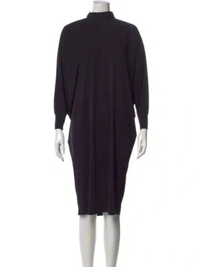 Pre-owned Max Mara Turtleneck Knee-length Dress In Black