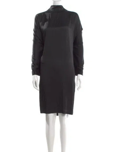 Pre-owned Max Mara Turtleneck Knee-length Dress W/ Tags In Black
