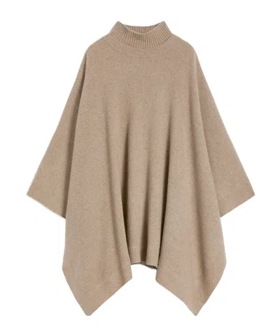 Max Mara Cashmere Cape In Neutral