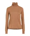 Max Mara Saluto Virgin Wool Turtleneck Sweater In Brown