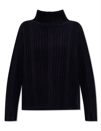 Max Mara Vitalba Wool And Cashmere Polo-neck Jumper In Navy