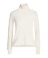 Max Mara Woman Turtleneck Ivory Size S Virgin Wool In Multi