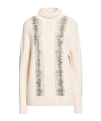 Max Mara Turtleneck Knit Sweater In White